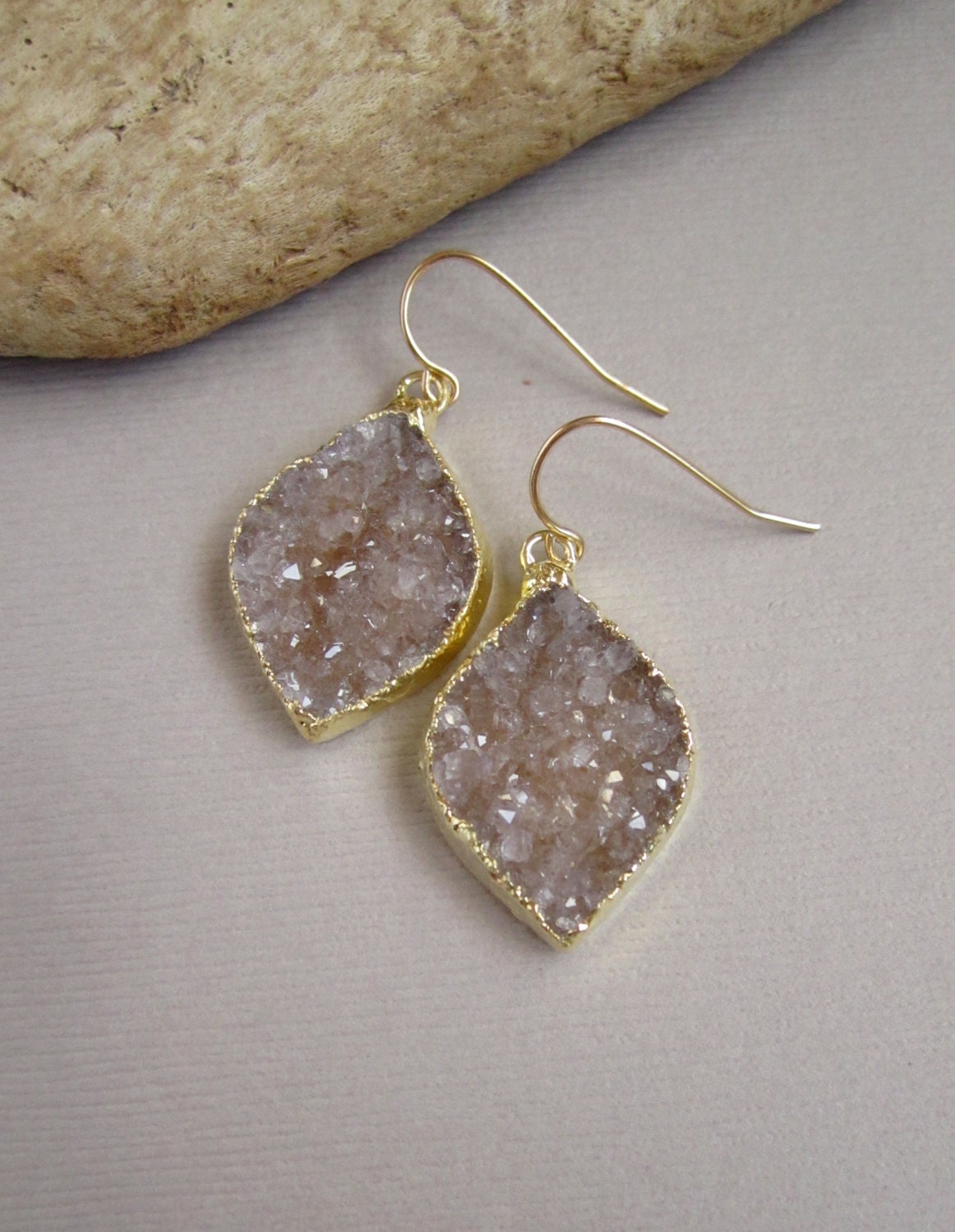 Druzy Earrings - Drusy Quartz - Drusy Earrings - Druzy - Drusy - 14K Gold Fill