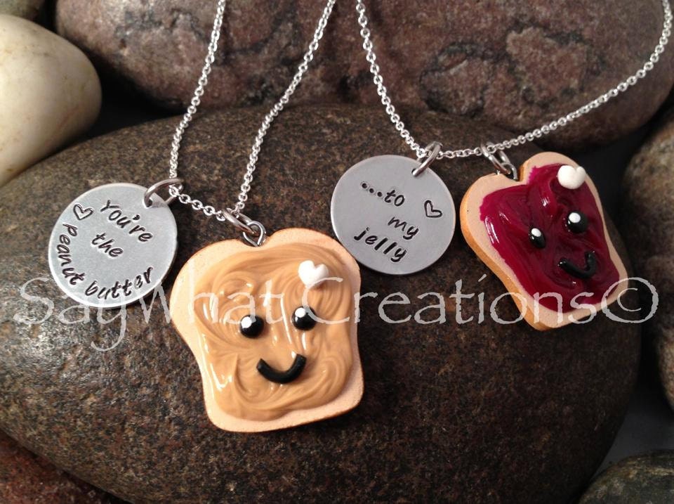 Peanut Butter & Jelly Best Friends Necklaces SET OF TWO You're the peanut butter...to my jelly
