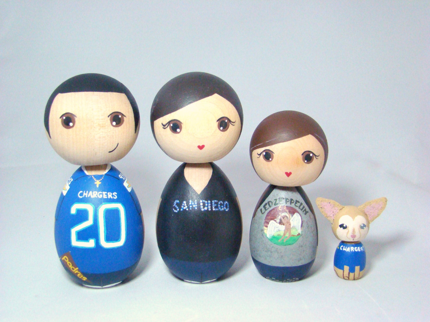 Custom Kokeshi Doll Family Portrait of 4