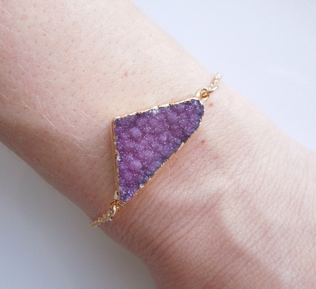 Purple Druzy Bracelet : OOAK