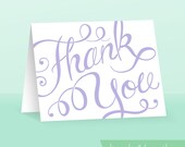 Hand Lettered Thank You Card PDF - Lavendar