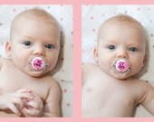 New - BEST FRIENDS - Hand Painted Pacifier Set in Clear AVENT Pacifiers