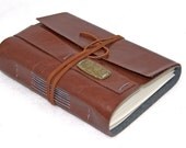 Light Brown Vegan Faux Leather Journal with Bookmark