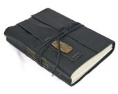 Black Leather Journal with Bookmark