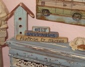 Stacked Signs- Dollhouse Miniatures- Surf- Sandcastles- Flipflops and Sunshine