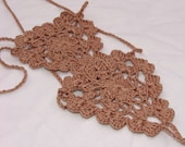 Crochet Milk chocolate Barefoot Sandals, Nude shoes, Foot jewelry, Wedding, Victorian Lace, Sexy, Lolita, Yoga, Steampunk, Beach Pool