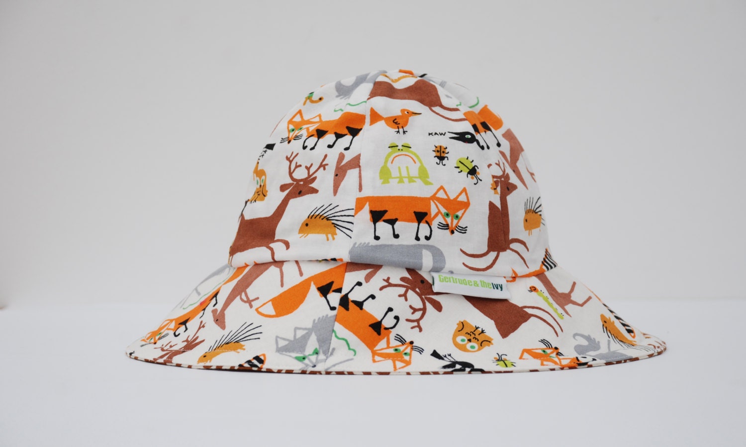 Children's Sun Hat Reversible (3-5 years) - Forest Friends
