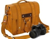 10" Sunrise Napa Safari Leather Camera Bag - Made in America