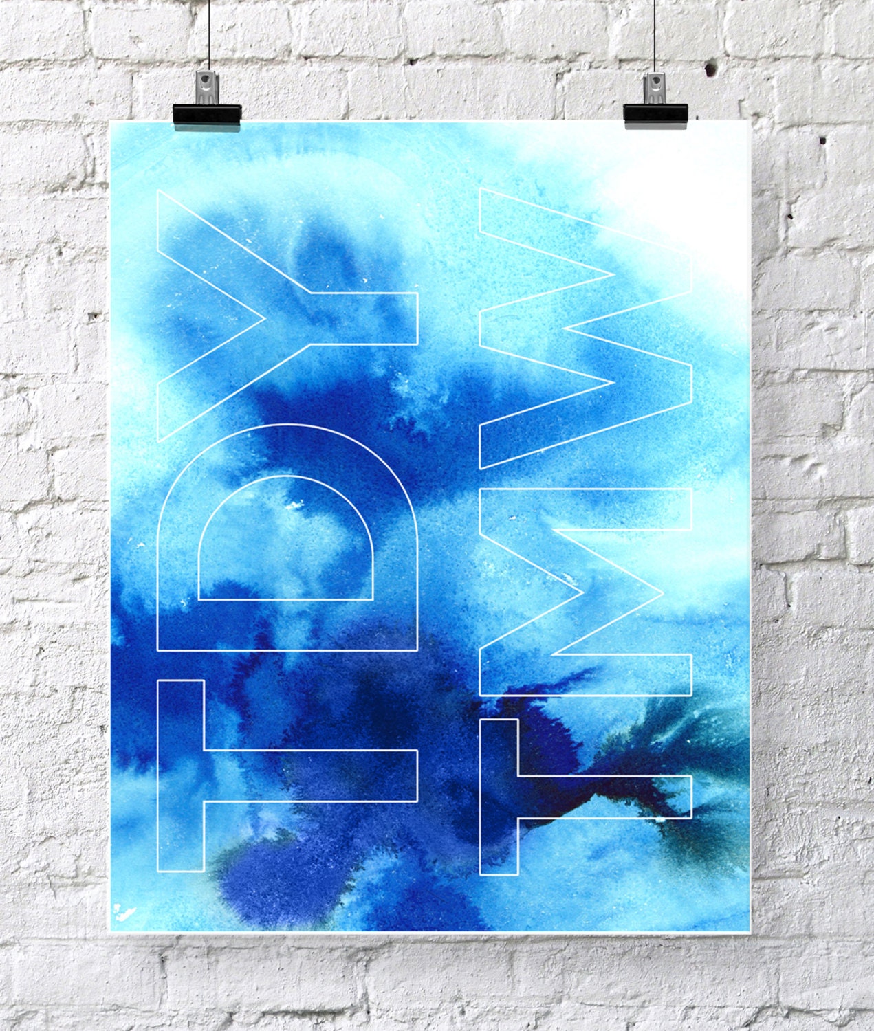 8x10 Typography Print. Today Tomorrow. Watercolor Print on Canvas.