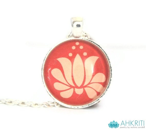 Peach lotus pendant yoga jewelry toronto canada