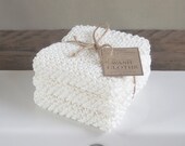 3 Hand Knitted 100% Cotton Wash Cloths