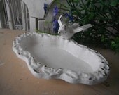 shabby chic bird feeder bath French cottage chic guest soap dish cottage rustic decor bird dish style trinket holder