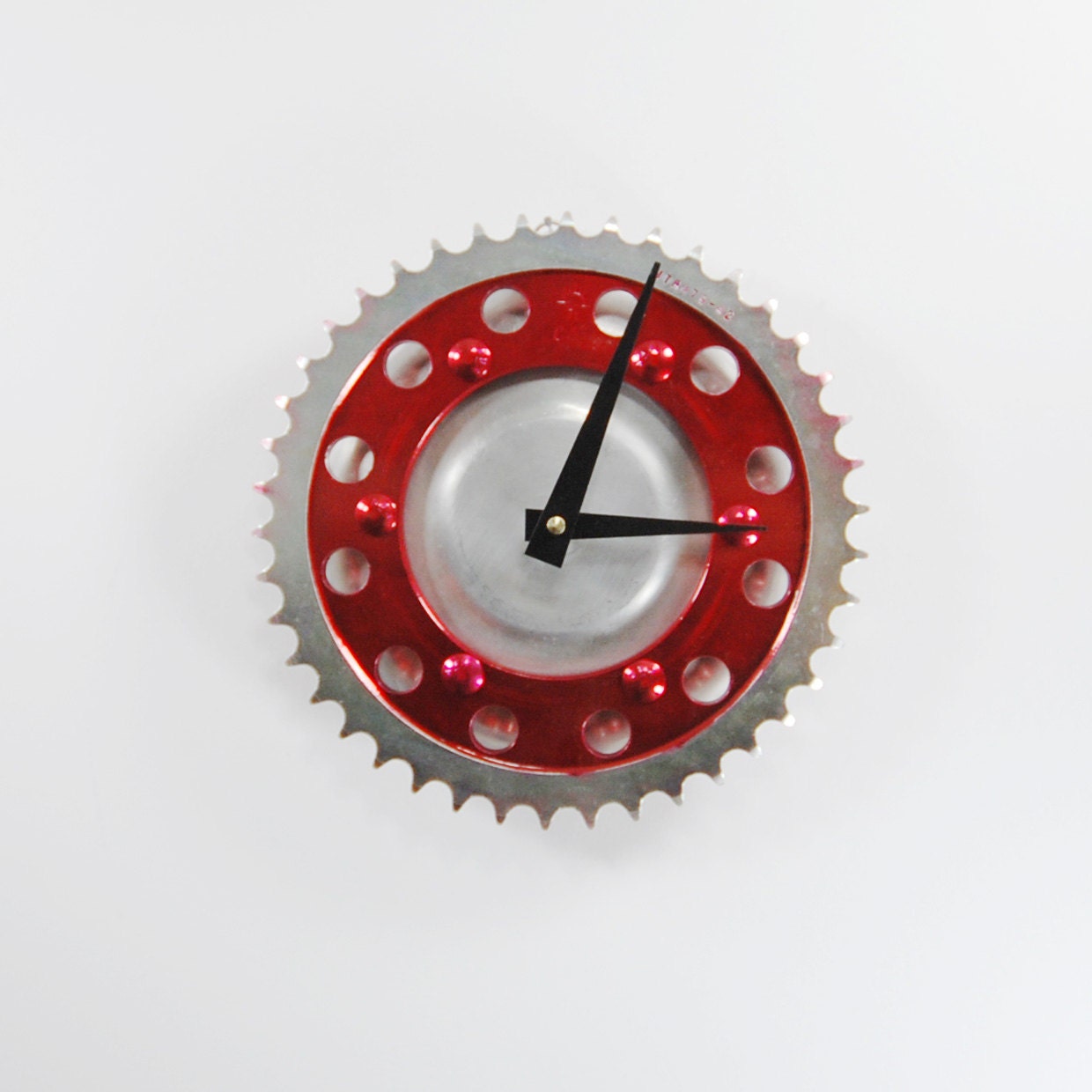 Forever Red Motorcycle Sprocket Clock