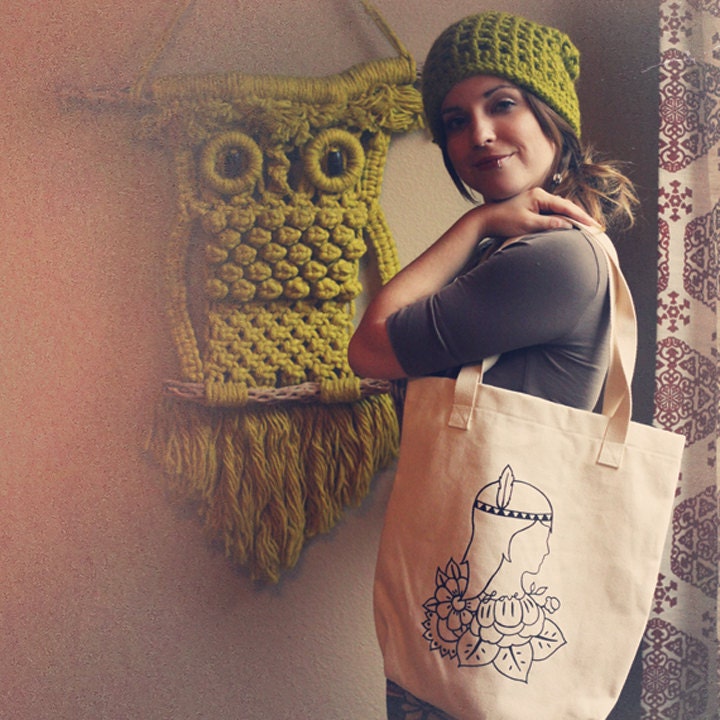 Bohemian Double Sided Screenprinted Tote Bag
