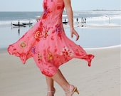 women holiday dresses/ tie dye tie colorful prom dresses/Ethnic batik dress/summer day dresses