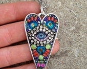 Large Eye Heart Pendant (blue)