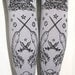 Pirate Narwhal Tattoo Tights Extra Large Plus Size Black on Dove Grey Tights Printed Women Octopus Squid