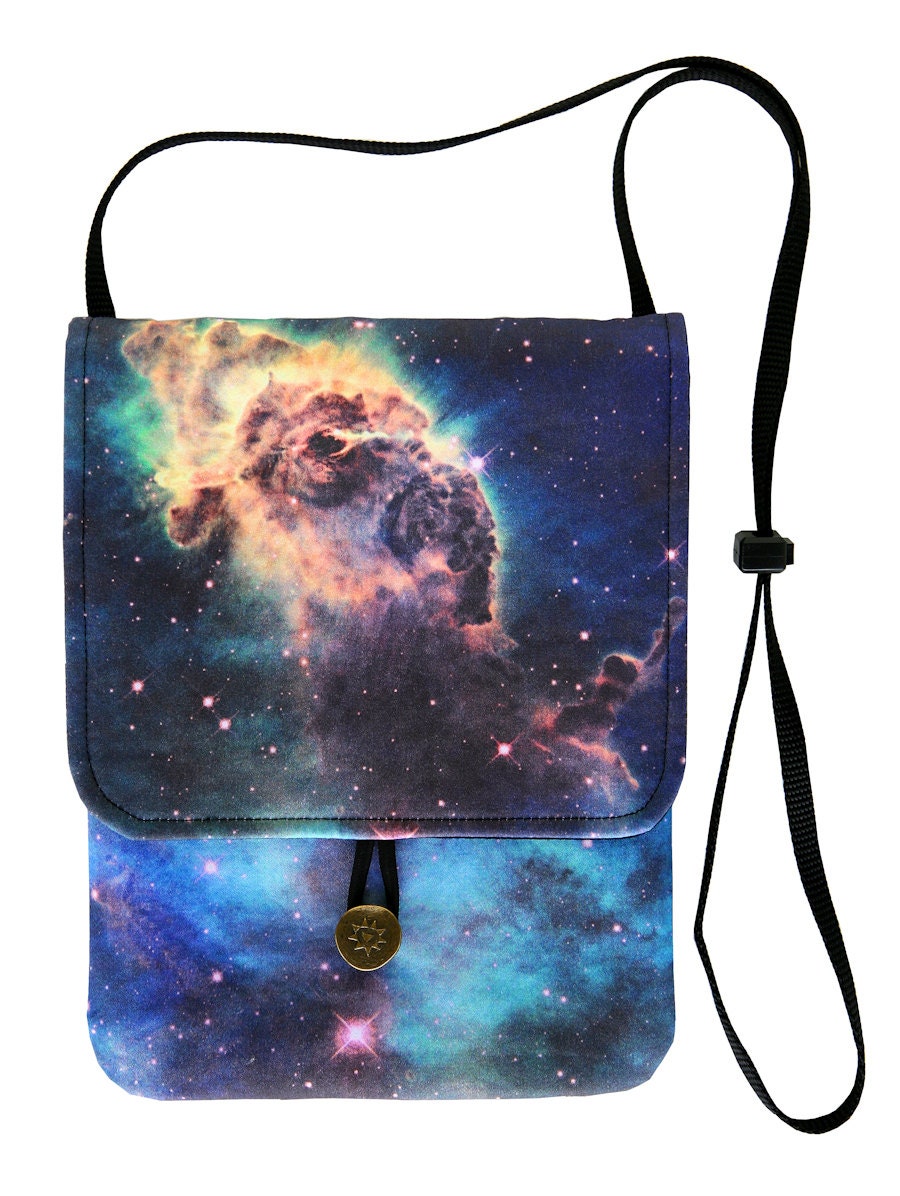 Jet in Carina Nebula Messenger Bag with Zippered Interior Pocket