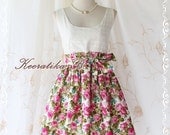 Jazzie lll - Glamorous Sundress Spring Summer Vintage Inspired White Lacy With Floral Skirt Wedding Cocktail Dinner Garden Party Dress XS-S