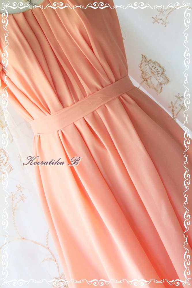 A Party V - Dress - Sweet Party Collection Prom Party Bridesmaid Cocktail Dinner Wedding Dress Pale Tangerine