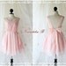 A Party Dress - Sweet Peachy Pink Lace Backless Deep Back Dress Prom Party Wedding Bridesmaid Night Dinner Homecoming Dress Bow Tie Back