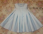 Art deco high waist skirt with pale blue stripes