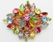 Vintage Large Brooch in Pastel Colors