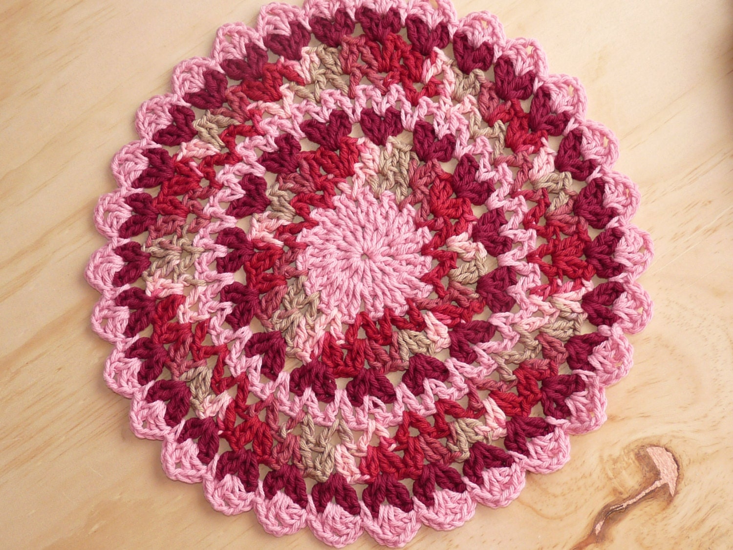 Crochet Cotton Doily Mandala Valentines