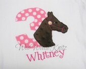 Girls Horse Pony Birthday T Shirt Personalized Ruffle Edge Tee 1sst 2nd 3rd ANY NUMBER