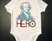 George Washington Hero - Patriotic Baby - One Piece Baby Bodysuit - Funny Toddler and Kid's Clothing