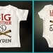 Baseball 2 pack Shirt & One Piece Bodysuit - Big Brother and Little Brother - Custom Name Brother Shirts - Baby and Toddler