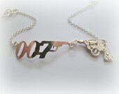 James Bond Bracelet sterling silver - 007 unisex bracelet - Customize bracelet