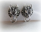 Cloud Strife Wolf Stud Earrings in Sterling Silver