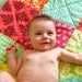 Baby Quilt - Sunny Summer - Blanket for Baby Girl in Pink, Turquoise, Orange, Yellow, Green