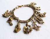 Vintage Coro Ten Commandments Charm Bracelet