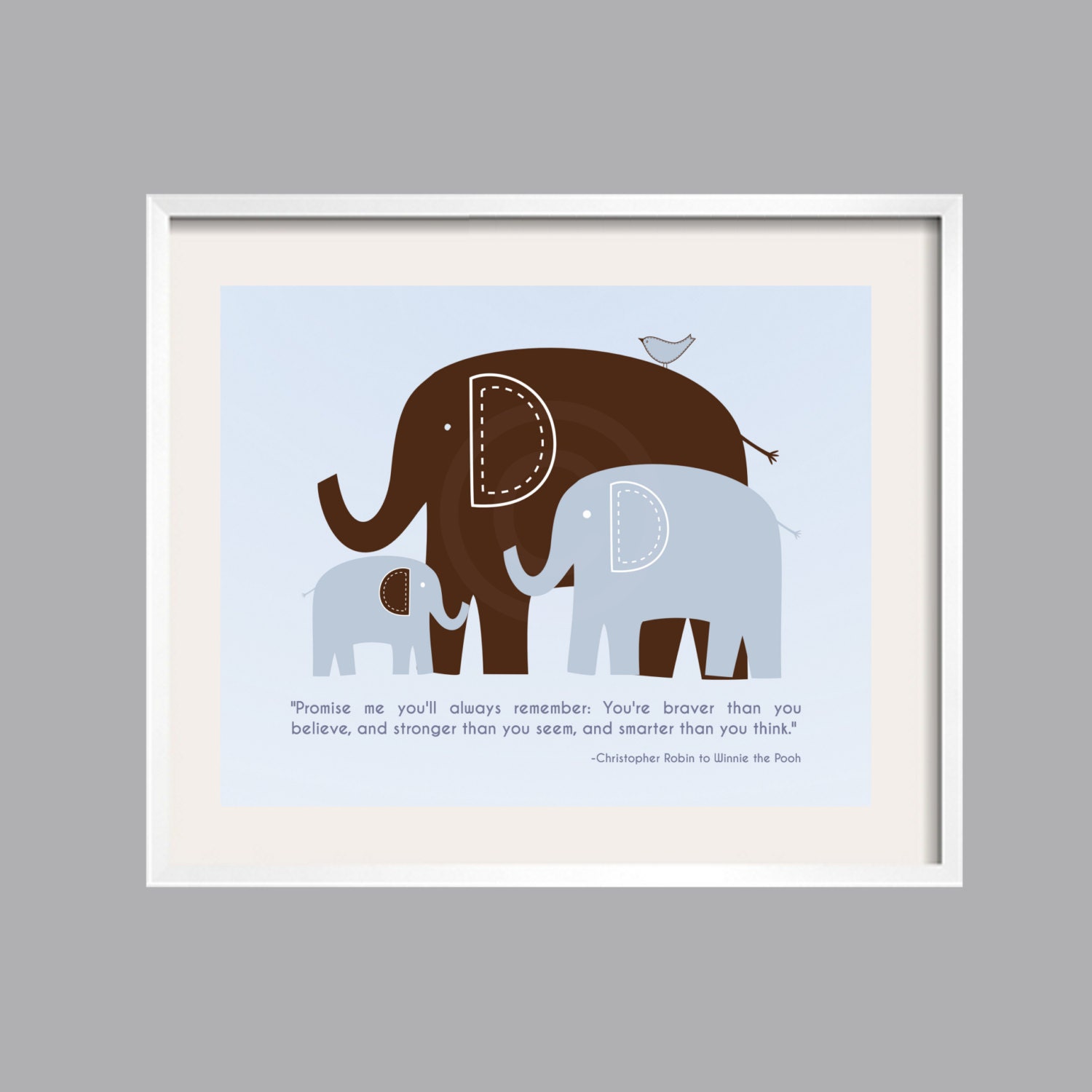Always Remember Print, Wall Art, Inspirational, Nursery Decor, Baby shower gift, Pooh Quote, Bradley colors, 8x10 for boy or girl