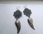 Wing Earrings Filagree Earrings Romantic Angel Jewelry Mothers Day Teenage Fashion Summer Fashion One of A Kind
