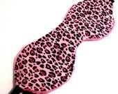 Pink Leopard Sleep Mask - Leopard Print, Pink, Black, Spa, Luxury