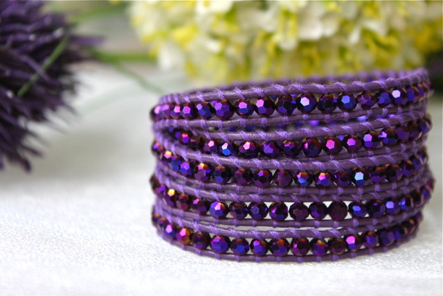 Purple Sparkle Wrap Bracelet Chan Luu Style