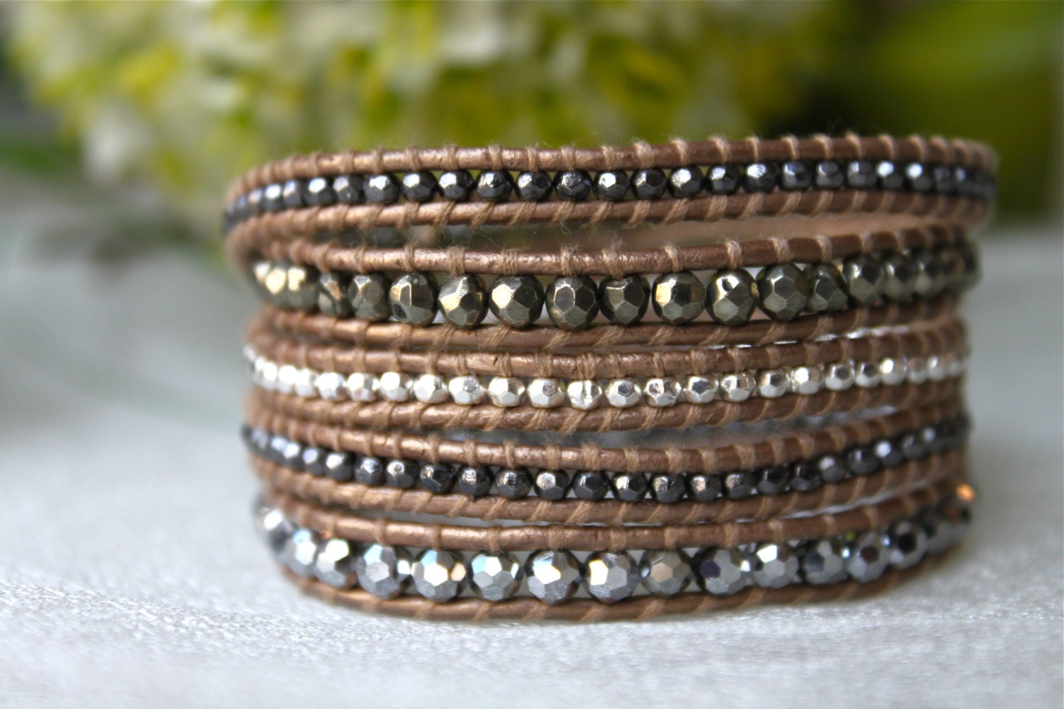 Shades of Silver Wrap Bracelet