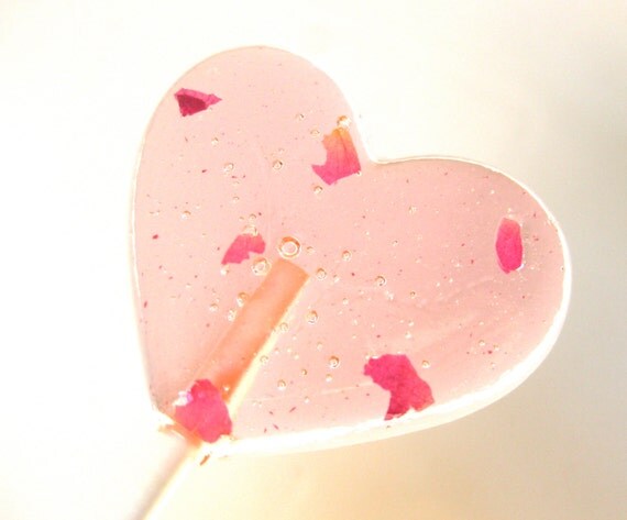 Rose Petal Heart Lollipops 1/2 dozen Il_570xn