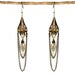 Gatsby Earrings, Art nouveau earrings. Oxidized brass and golden crystal teardrop jewelry. Chandelier earrings