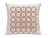Abstract Circles Pillow Cover, Orange and White Pillow, Customize Pillows, Throw Pillows, Accent Pillows, Pillow Cover
