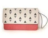 Hand screen printed cotton Clutch