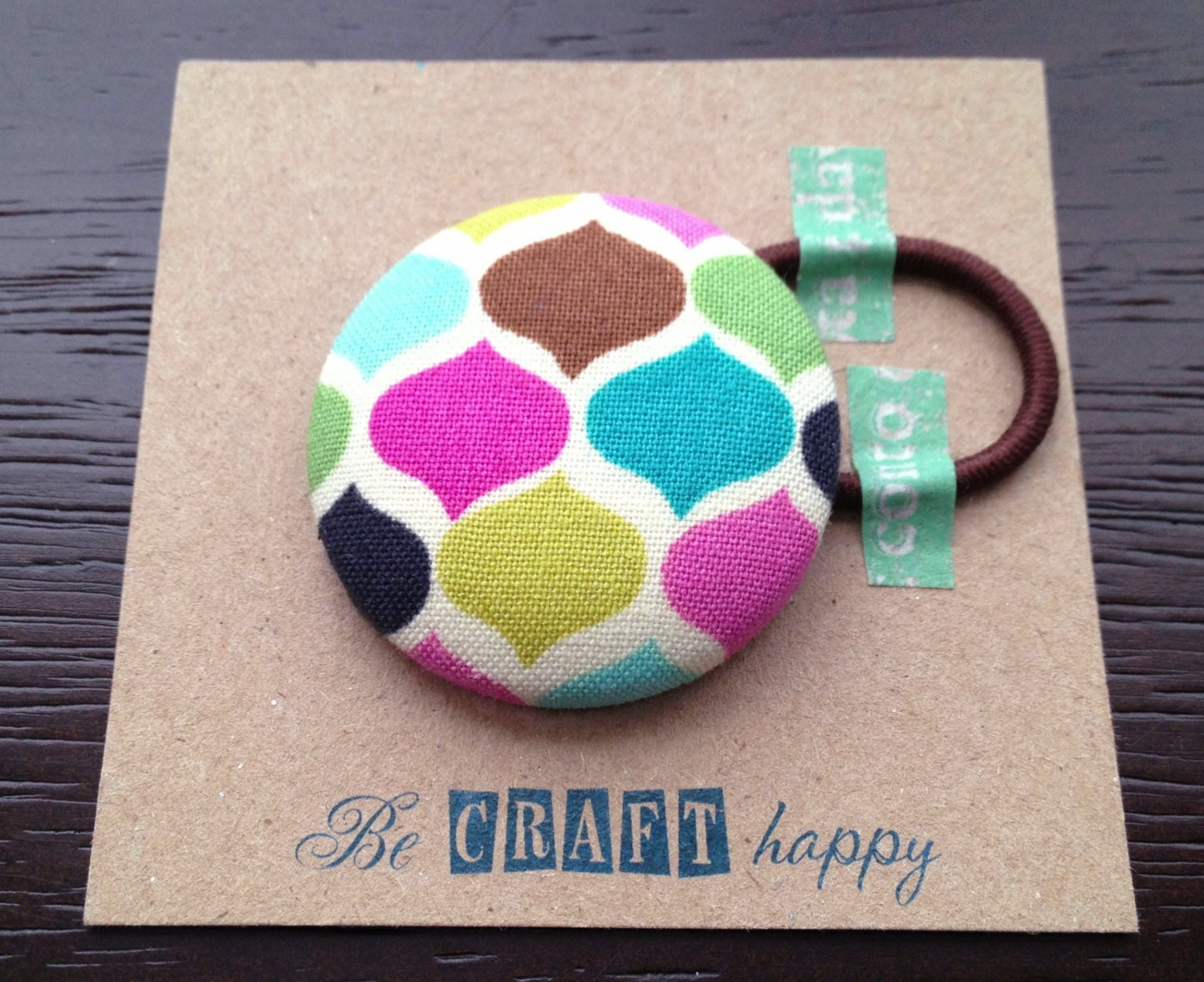 Button ponytail holder - Spring onion tops
