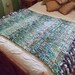 Purple, Green, Aqua, Teal, Turquoise, White and Cream Blanket Afghan Throw (Bedroom Housewares)