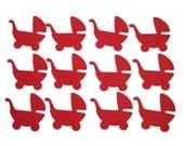 50 Red Baby Carriage punch die cut scrapbook embellishments - No717