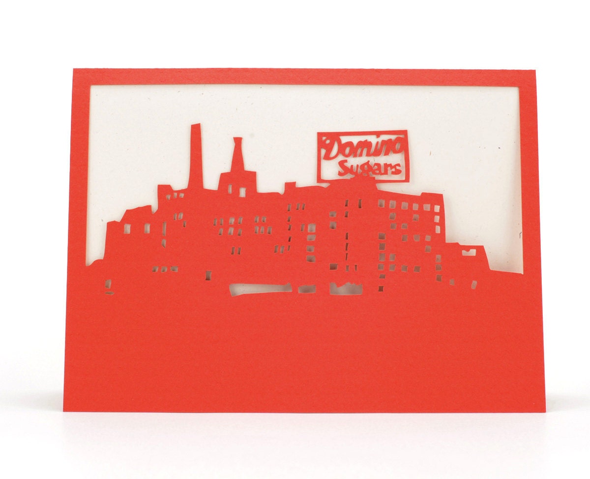 Domino's Sugar Factory - Cut Paper Greeting Card