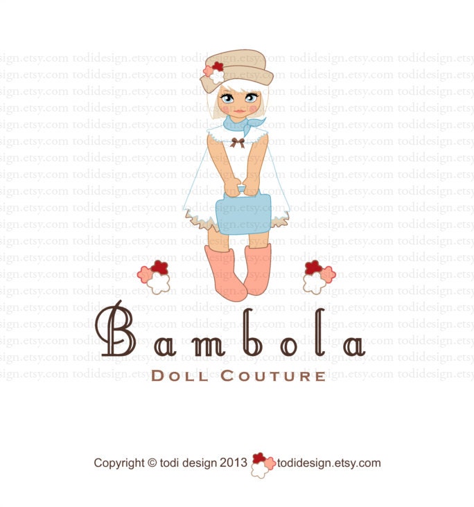 Bambola Doll Couture - OOAK Character Illustrated Premade Logo design-Will not be resold Il_570xn