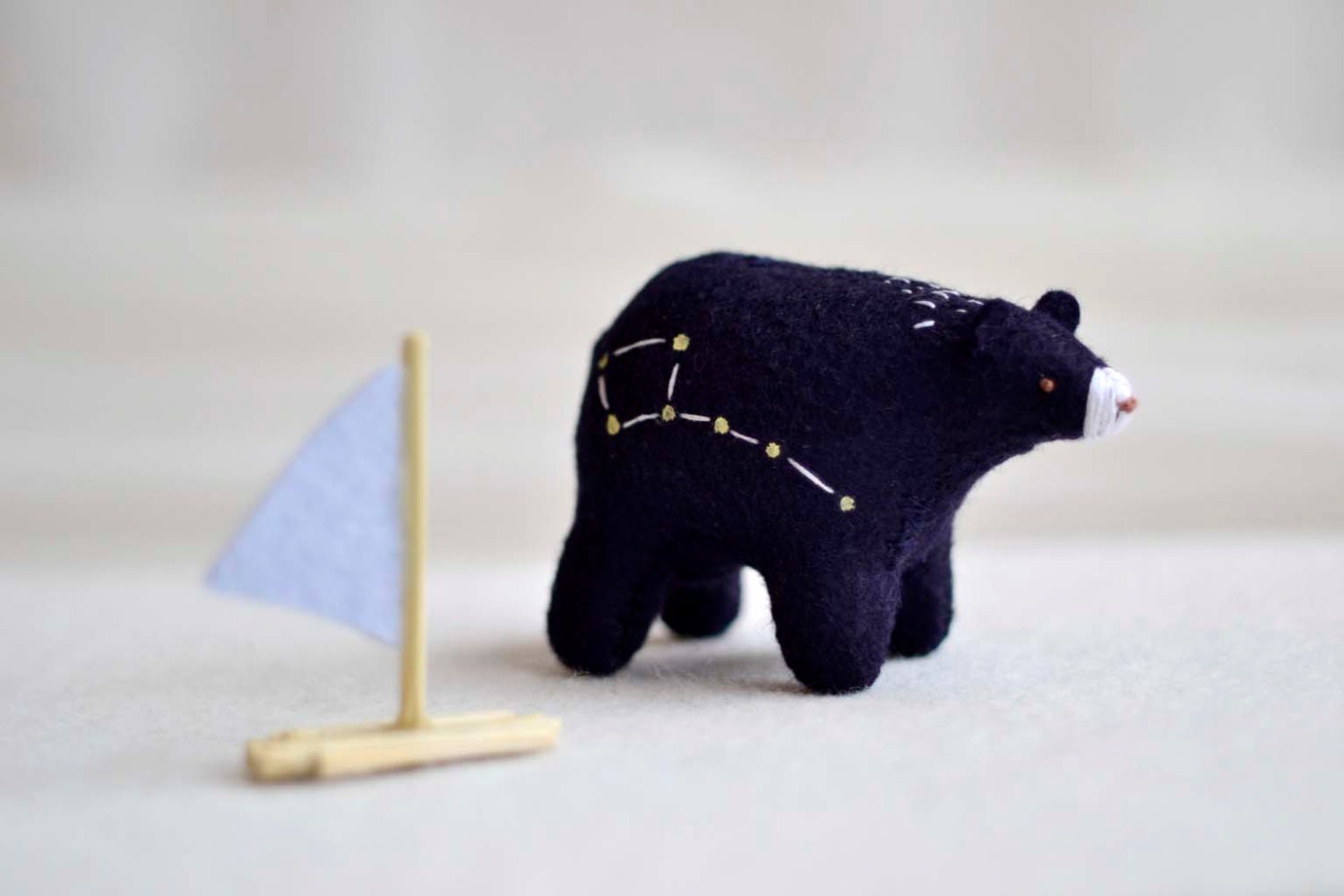 ursa cub - little dipper spirit bear -felt bear soft sculpture by royalmint
